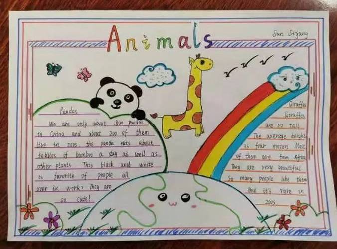 五年级关于英语动物的手抄报(保护动物手抄报推荐23幅)