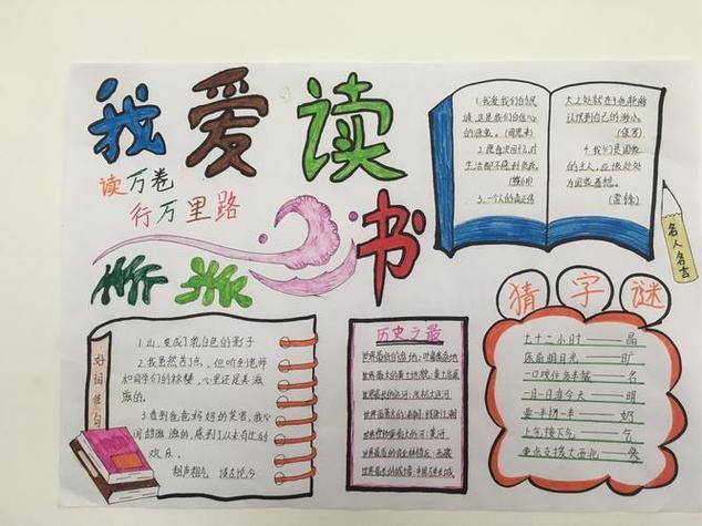 小学生六年级手抄报关于读书内容(传统手抄报精选19份)