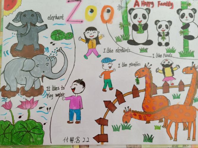 在动物园英语手抄报怎么画简单