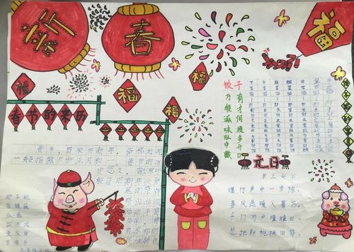 春节传统文化手抄报图文并茂(春节风俗手抄报最新28份)