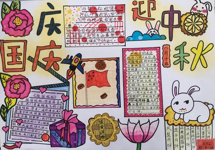 四年级手抄报国庆节和中秋节图片