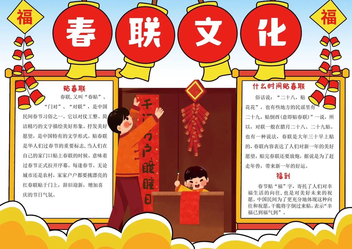 春节牛文化手抄报(红红火火过大年手抄报作品27幅)