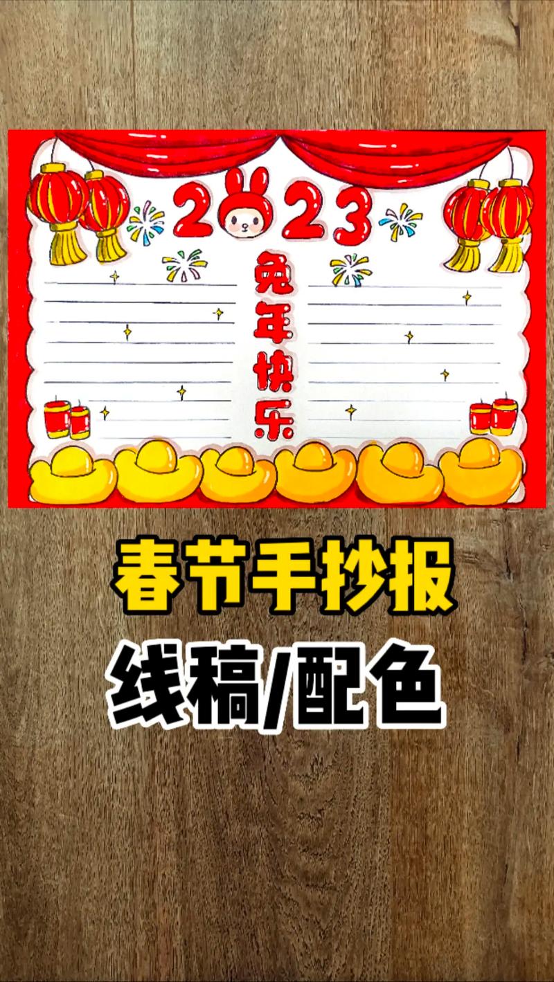 三年级关于春节的手抄报兔年(4k手抄报精选25幅)