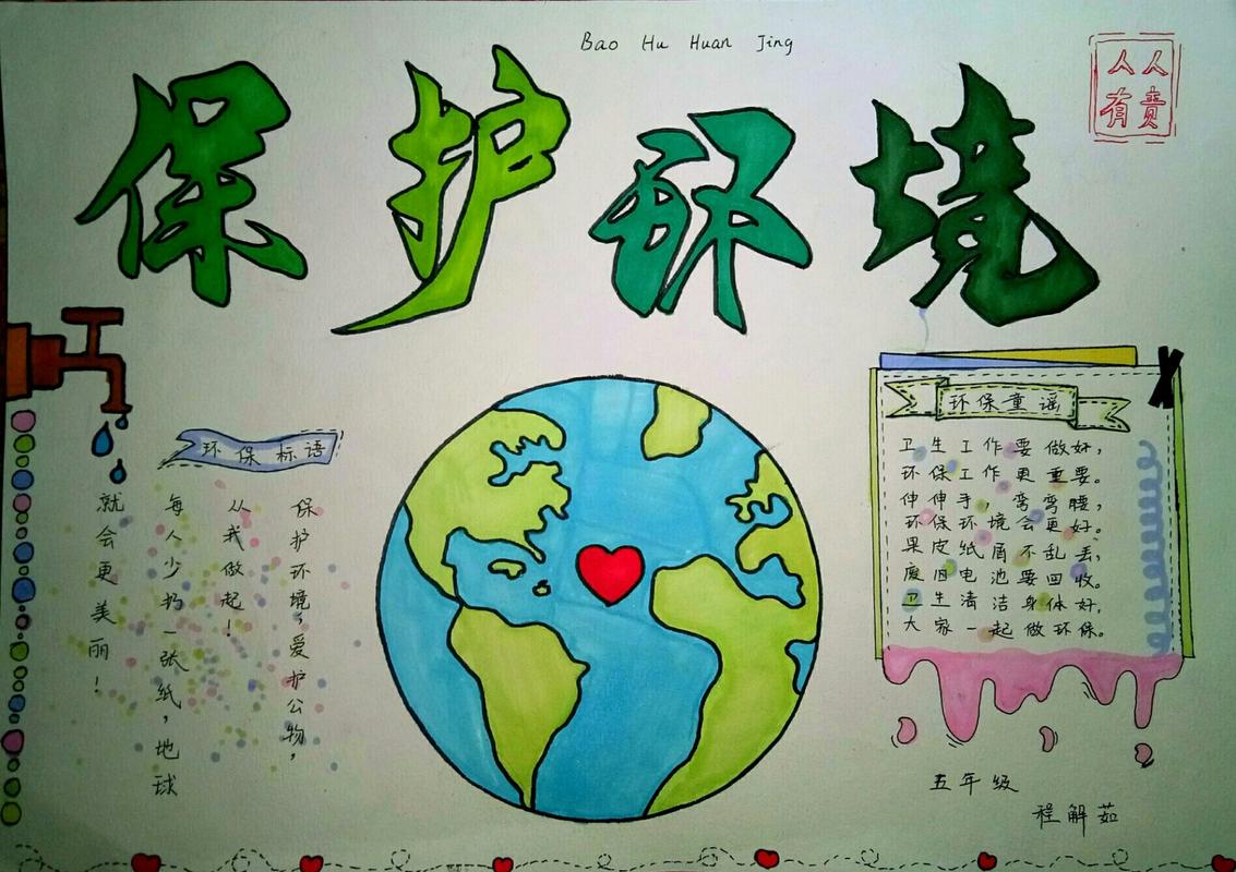 八年级中国自然环境手抄报 图文(小学生环境手抄报作品28份)