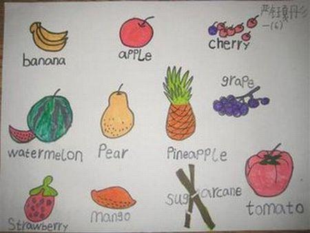 有关水果的英语手抄报三年级图文