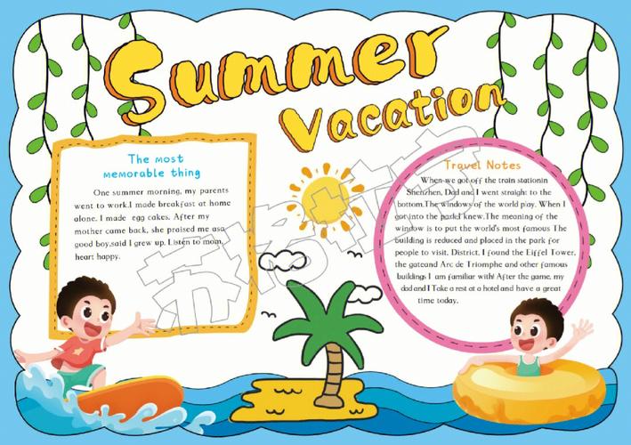六年级英语手抄报内容快乐暑假(英语手抄报四年级作品23张)