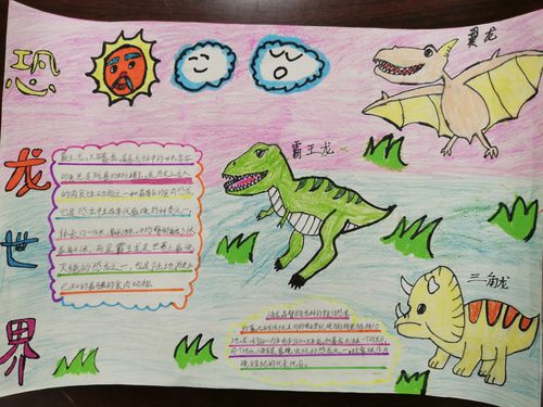 关于恐龙的手抄报图片四年级下册