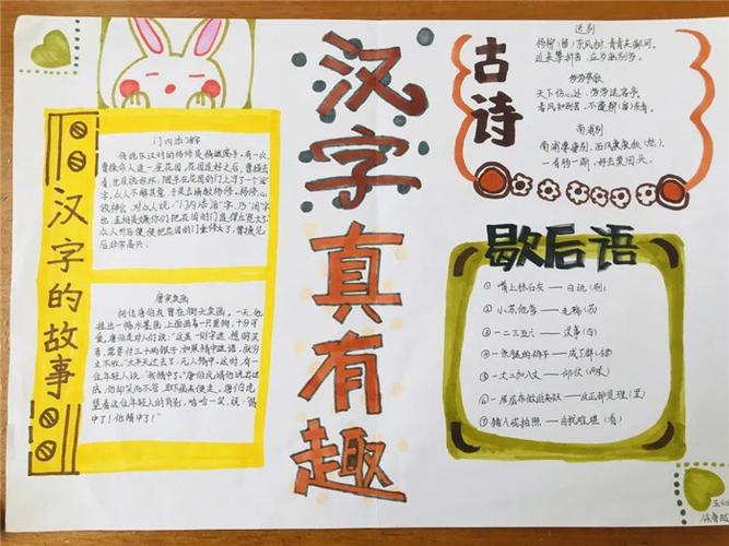 关于汉字有趣的五年级下册手抄报(神奇的汉字手抄报推荐19幅)