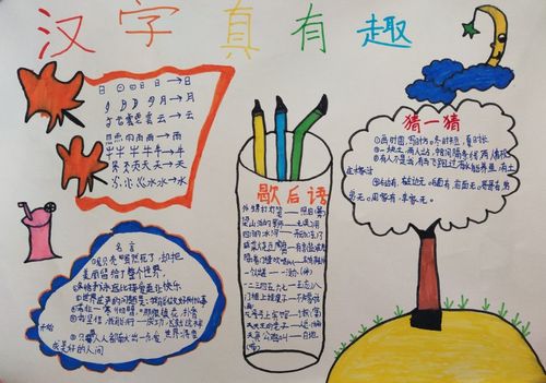 关于汉字有趣的五年级下册手抄报