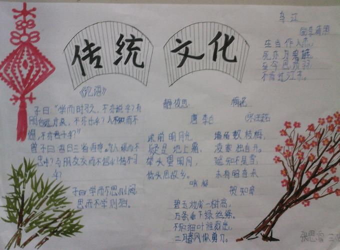 中国文化手抄报简单又漂亮三年级