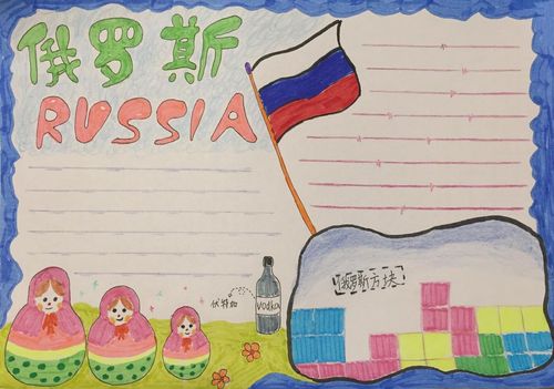 俄罗斯的特色地图 手抄报(世界手抄报作品26幅)