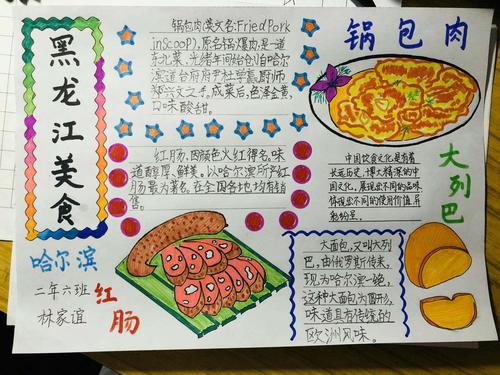 二年级菜品手抄报怎么做(中国美食手抄报最新23张)
