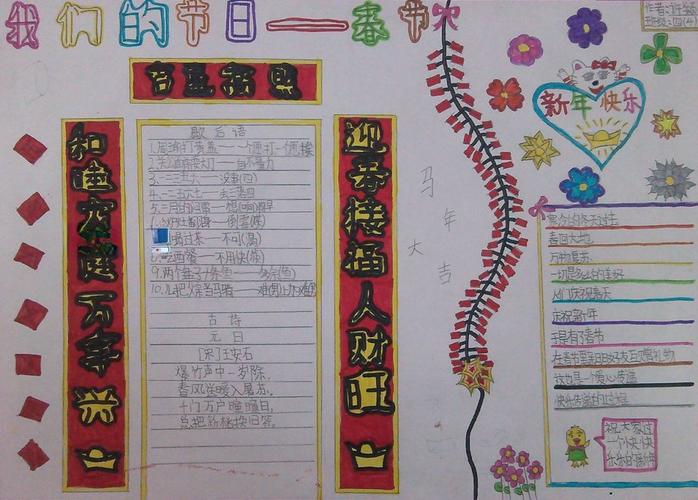 关于春节的手抄报 字怎么写