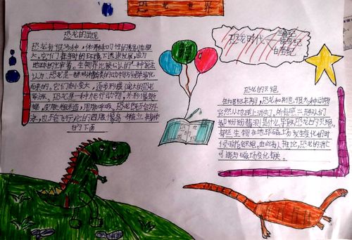 四年级下册恐龙手抄报简便画法