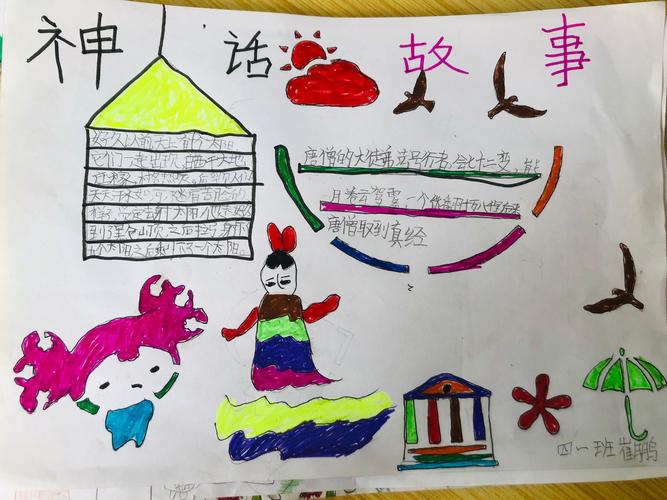 中国神话故事阅读手抄报3年级