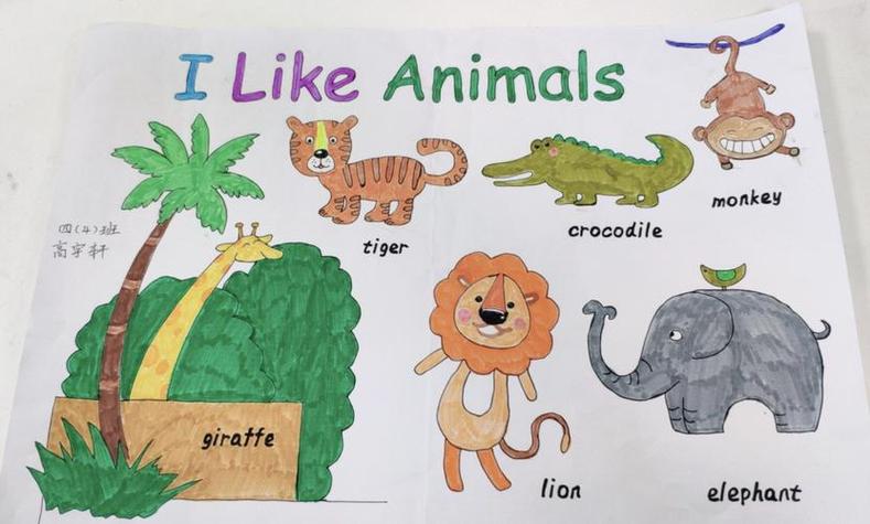 三年级英语手抄报动物世界