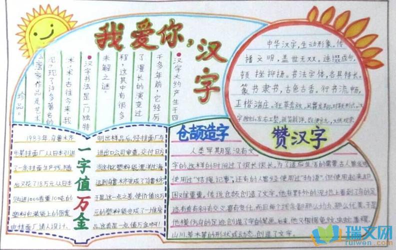 中文手抄报上面的字该写什么