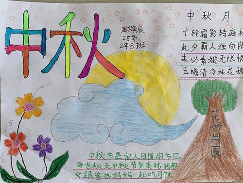 三年级中秋节手抄报圆形纸