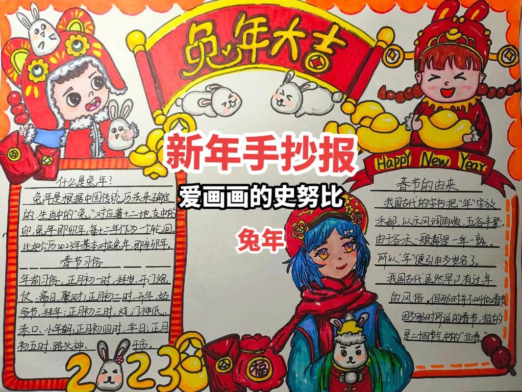 春节绘画手抄报小学生二年级的