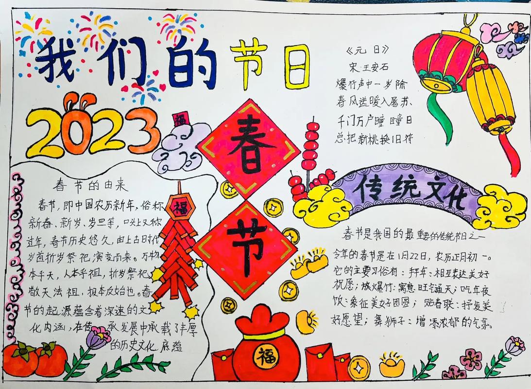 五年级上册春节民俗手抄报(五年级手抄报作品27幅)